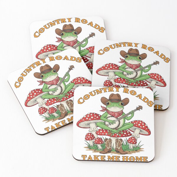 Item preview, Country Roads Take Me Home Banjo Playing Cowboy Frog designed and sold by TeeARTHY.