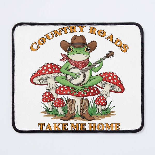 Item preview, Country Roads Take Me Home Banjo Playing Cowboy Frog designed and sold by TeeARTHY.