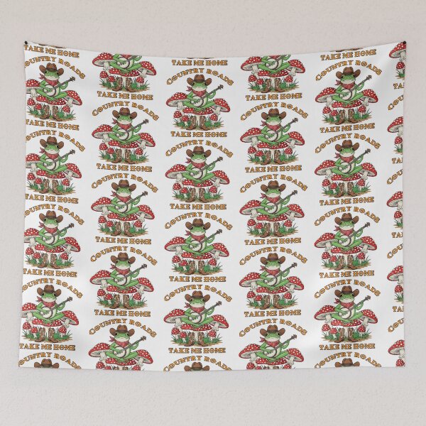 Item preview, Country Roads Take Me Home Banjo Playing Cowboy Frog designed and sold by TeeARTHY.