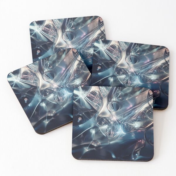 Item preview, A mesmerizing deep-dive into a synthetic neural network, where data flows like light through a liquid-metal landscape. designed and sold by Dreamy Armine Art.