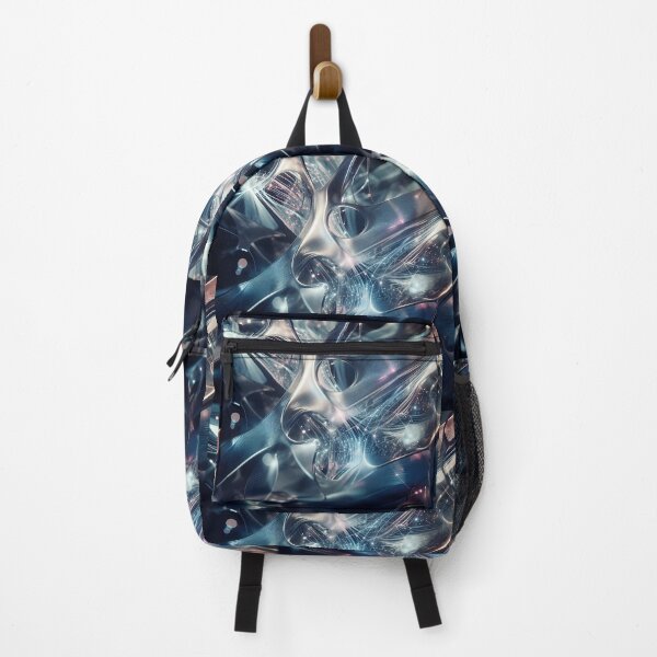 Item preview, A mesmerizing deep-dive into a synthetic neural network, where data flows like light through a liquid-metal landscape. designed and sold by Dreamy Armine Art.