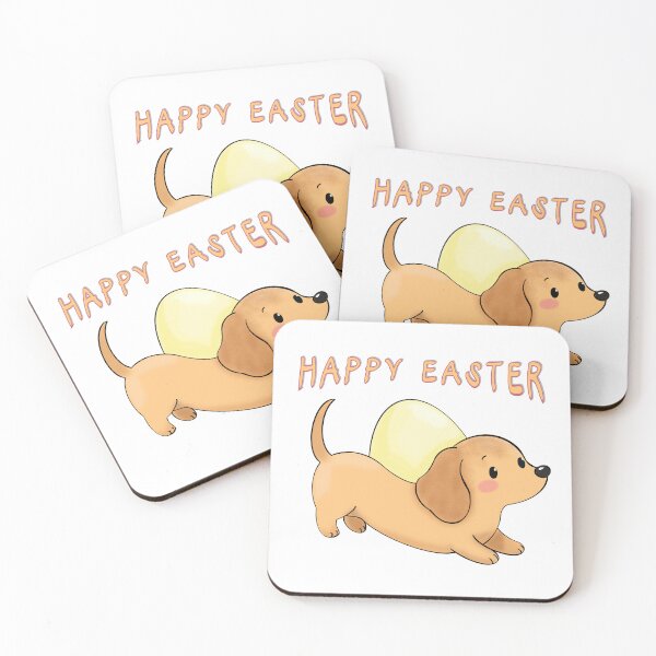 Item preview, Happy Easter Dachshund Running with Giant Egg designed and sold by iPrintPaws.