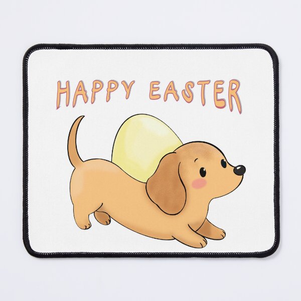 Item preview, Happy Easter Dachshund Running with Giant Egg designed and sold by iPrintPaws.
