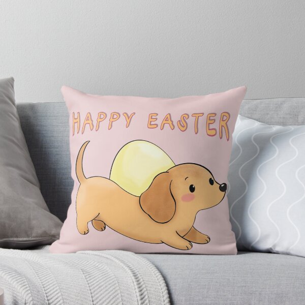 Item preview, Happy Easter Dachshund Running with Giant Egg designed and sold by iPrintPaws.