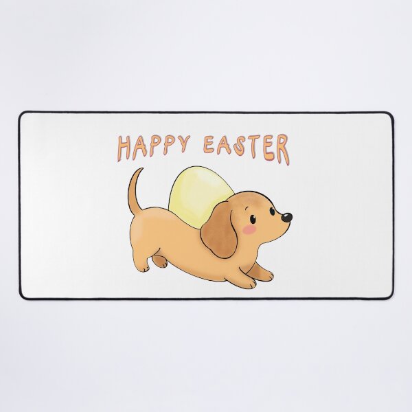 Item preview, Happy Easter Dachshund Running with Giant Egg designed and sold by iPrintPaws.
