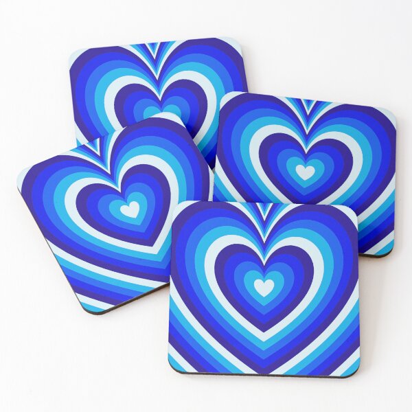 Item preview, Blue Aesthetic Hearts Retro Y2K Concentric Pattern designed and sold by Aesthetic Crew.