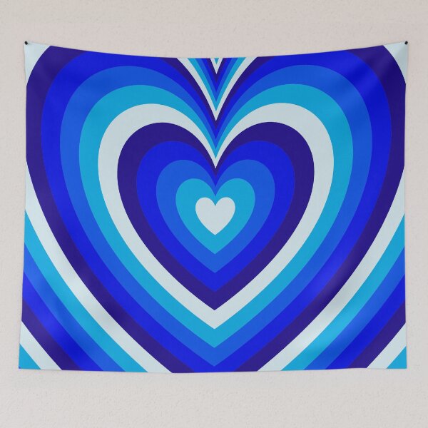 Item preview, Blue Aesthetic Hearts Retro Y2K Concentric Pattern designed and sold by Aesthetic Crew.