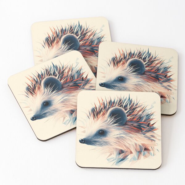 Item preview, Abstract Hedgehog Portrait – Cute Geometric Animal Art designed and sold by StaStreetStore.