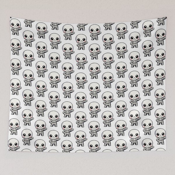 Item preview, Cute Chibi Skeleton - Kawaii Pastel Goth Skull Art designed and sold by Tw1nsAIArt.