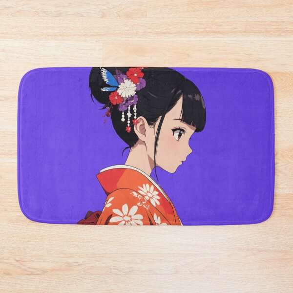 Item preview, Ethereal Blossom Bloom: Serene Crimson Kimono & Butterfly Kanzashi designed and sold by Jimakmo.