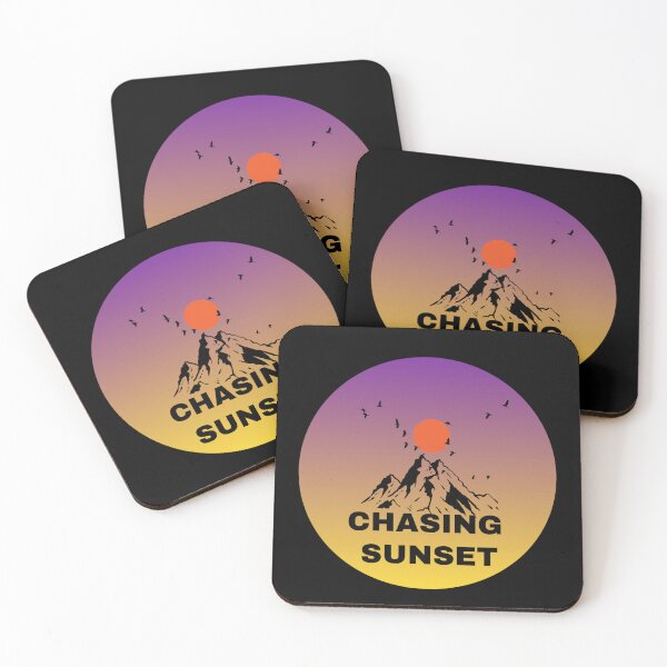Item preview, Chasing Sunset Mountain Silhouette Aesthetic Landscape Design designed and sold by StyleBloomes.