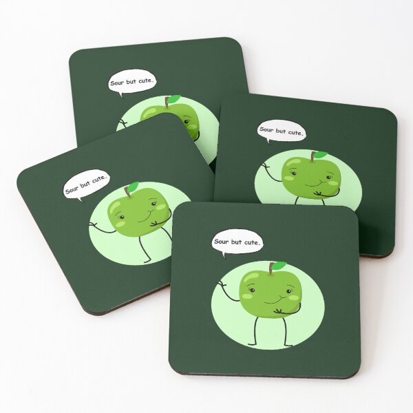 Item preview, Sour but Cute Apple Cartoon Sticker | Funny Kawaii Fruit Character Design designed and sold by RositaArtStudio.