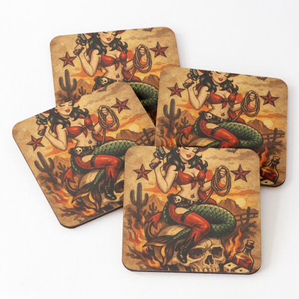 Item preview, Western Pin Up Cowgirl With Skull designed and sold by aseraandcooo.