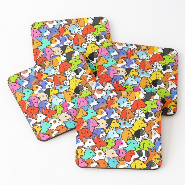 Item preview, Dog Heads Pattern - Kawaii Dogs Seamless Vibrant Repeat Design designed and sold by WowDezign.