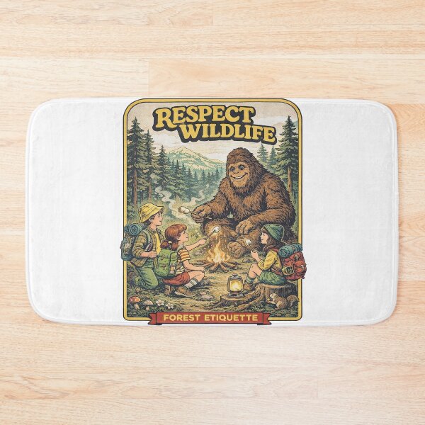 Item preview, Respect Wildlife Forest Etiquette Bigfoot Camping with Kids designed and sold by TeeARTHY.