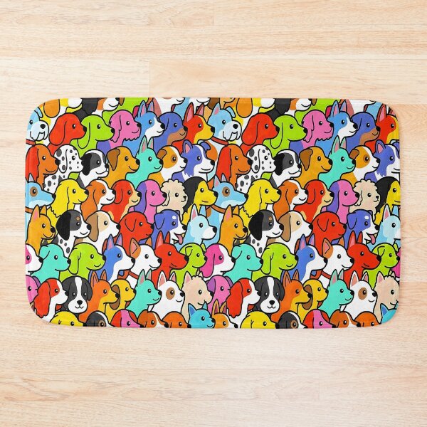 Item preview, Dog Heads Pattern - Kawaii Dogs Seamless Vibrant Repeat Design designed and sold by WowDezign.