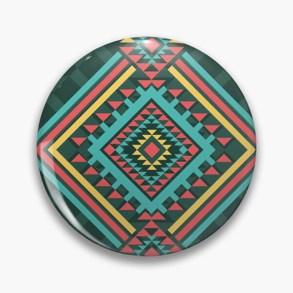 Item preview, Ethnic Diamond Pattern in Dark Green and Red designed and sold by PowerAntShop.