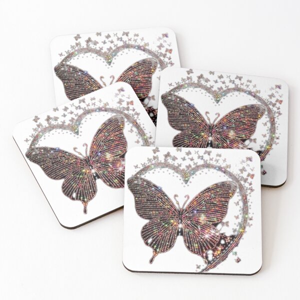 Item preview, Sparkling Butterfly Heart - Glitter Bling Y2K Aesthetic Art designed and sold by PixelVibe Art.