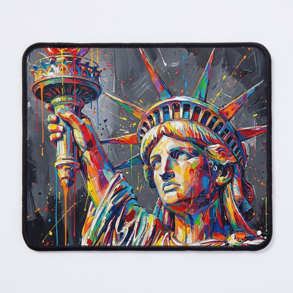 Item preview, Statue of Liberty Abstract Splatter Art – Colourful Modern Painting Design designed and sold by Printpix.