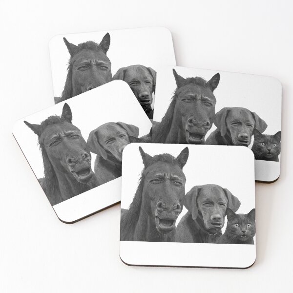 Item preview, Funny Laughing Horse Dog and Cat Trio  meme designed and sold by TeeARTHY.