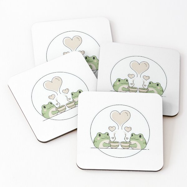 Item preview, Bride frogs drinking matcha designed and sold by sillyweas.