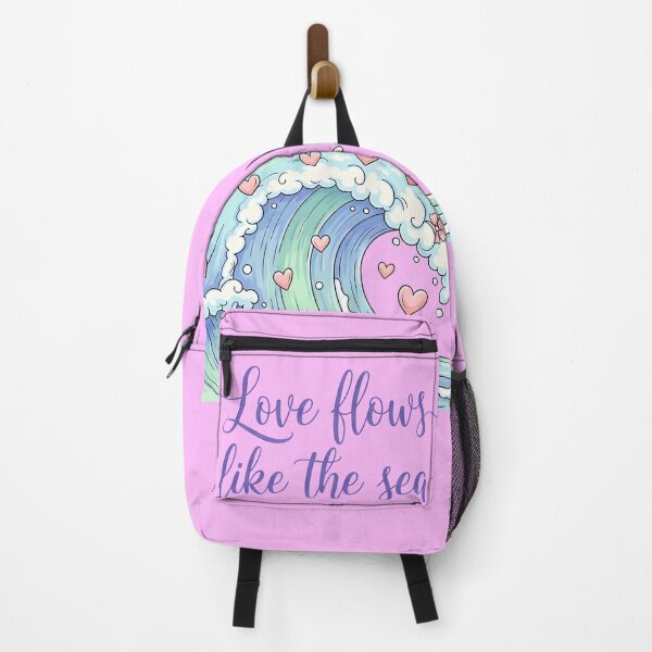 Item preview, Love Flows Like the Sea – Ocean Wave with Hearts and Flowers designed and sold by Sea Gem.
