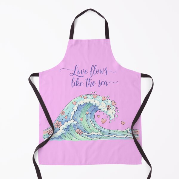 Item preview, Love Flows Like the Sea – Ocean Wave with Hearts and Flowers designed and sold by Sea Gem.