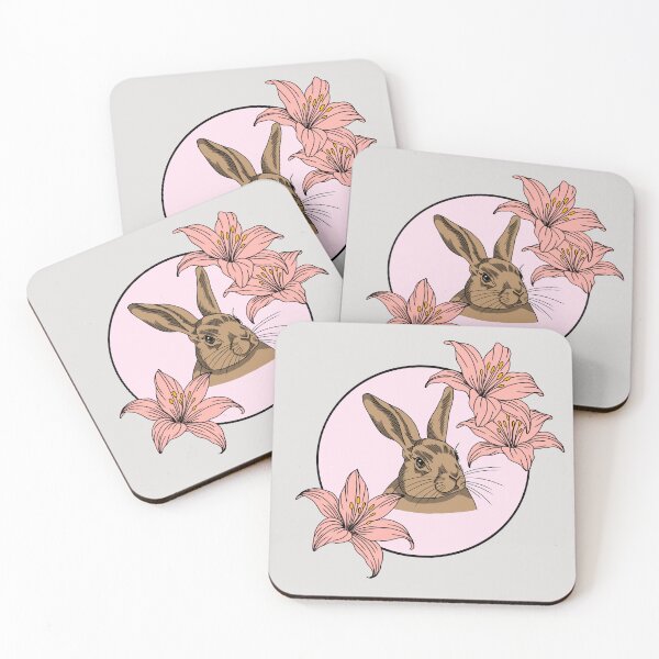 Item preview,  Inimalistic bunny with flowers designed and sold by Pamelarts.