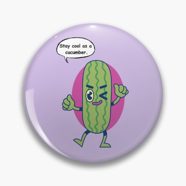 Item preview, Stay Cool as a Cucumber Funny Sticker | Kawaii Cucumber Cartoon Character Design designed and sold by RositaArtStudio.