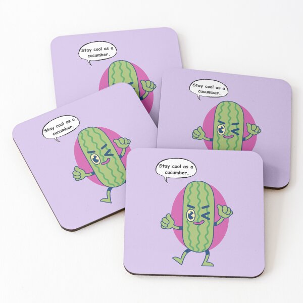 Item preview, Stay Cool as a Cucumber Funny Sticker | Kawaii Cucumber Cartoon Character Design designed and sold by RositaArtStudio.