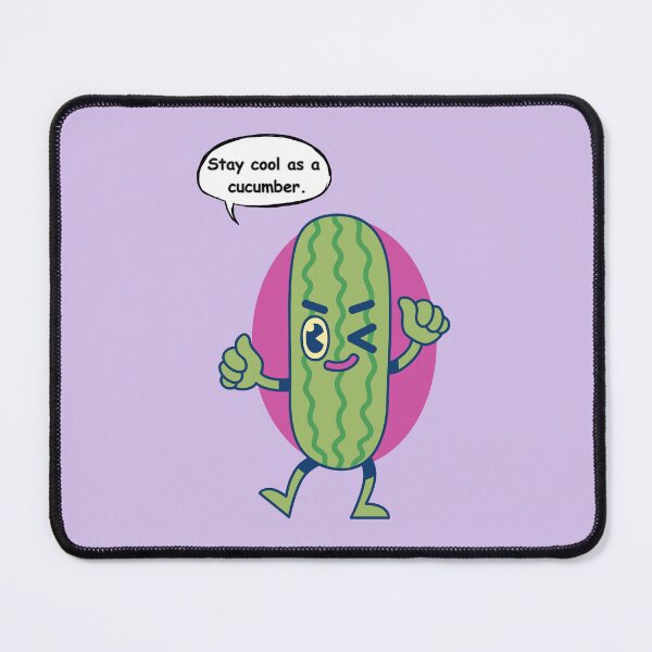 Item preview, Stay Cool as a Cucumber Funny Sticker | Kawaii Cucumber Cartoon Character Design designed and sold by RositaArtStudio.