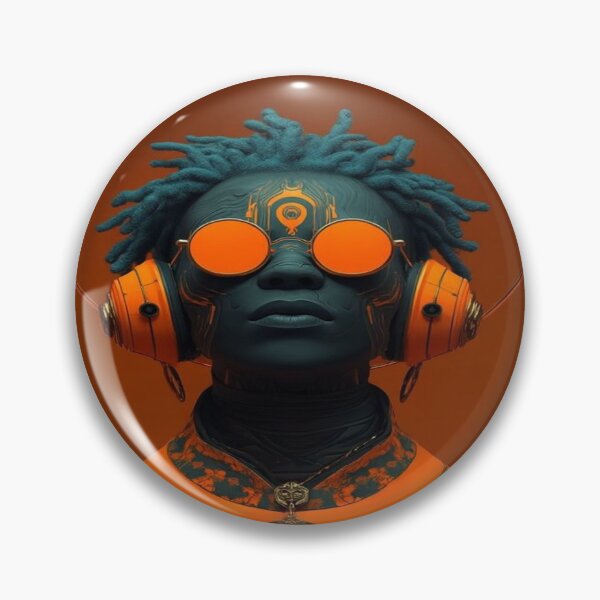 Item preview, Cybernetic Mystique: Neon Orange & Teal Afrofuturism designed and sold by sumithrathod.