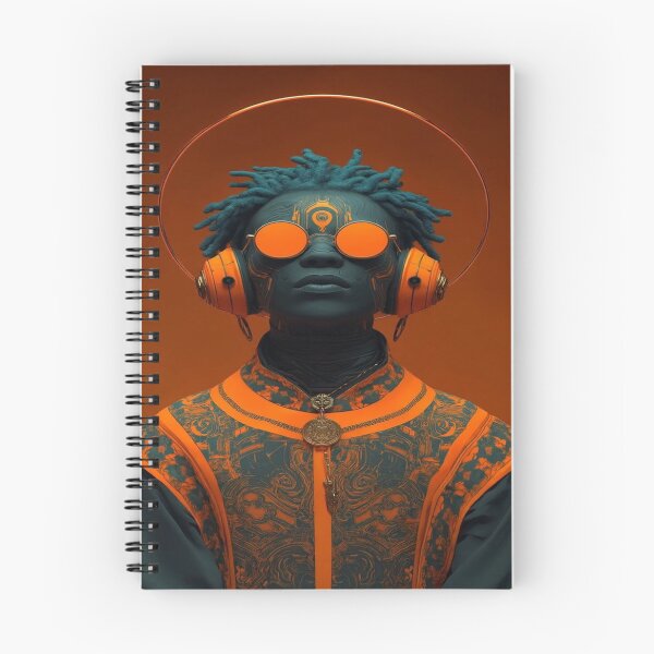 Item preview, Cybernetic Mystique: Neon Orange & Teal Afrofuturism designed and sold by sumithrathod.