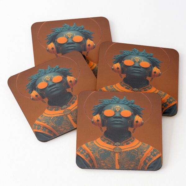 Item preview, Cybernetic Mystique: Neon Orange & Teal Afrofuturism designed and sold by sumithrathod.