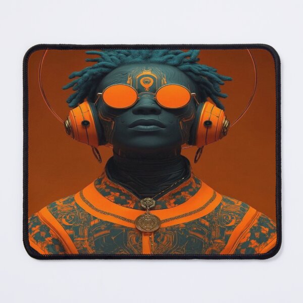 Item preview, Cybernetic Mystique: Neon Orange & Teal Afrofuturism designed and sold by sumithrathod.