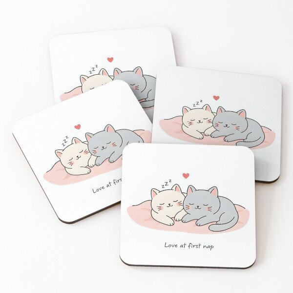 Item preview, Love at First Nap ?? | Cute Cat Couple Design designed and sold by sillyweas.