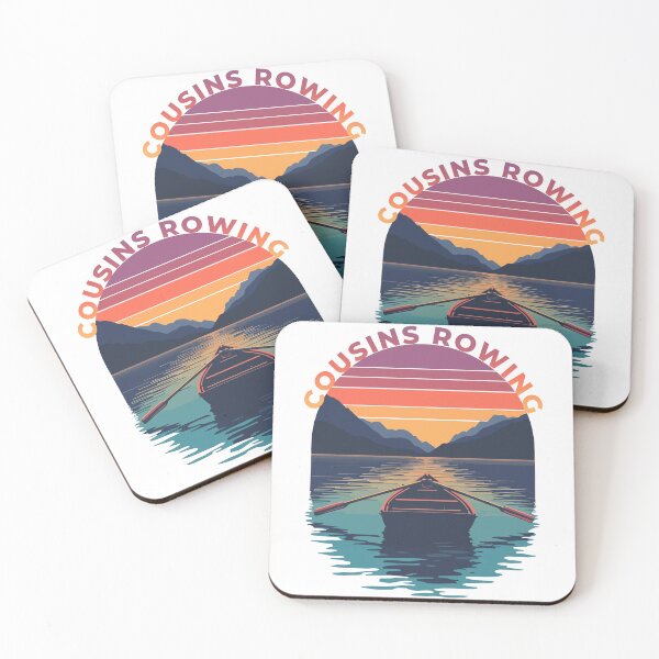 Item preview, Cousins Rowing Retro Sunset Lake Adventure Summer designed and sold by PixelWaveBD.