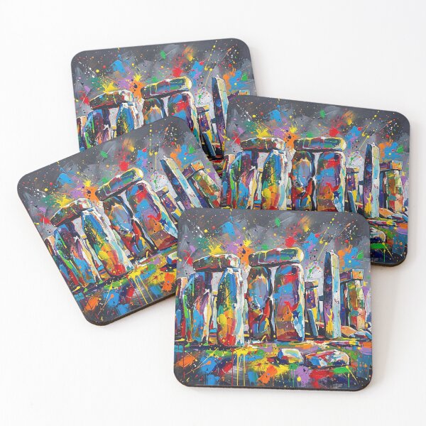Item preview, Stonehenge Abstract Splatter Art – Colourful Modern Painting Design designed and sold by Printpix.