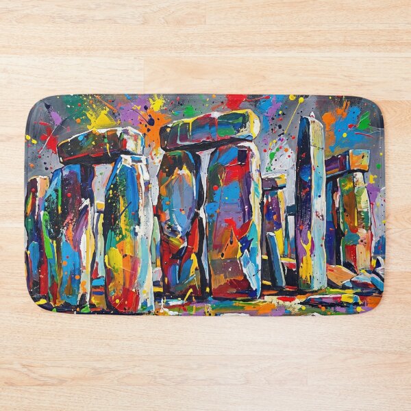 Item preview, Stonehenge Abstract Splatter Art – Colourful Modern Painting Design designed and sold by Printpix.