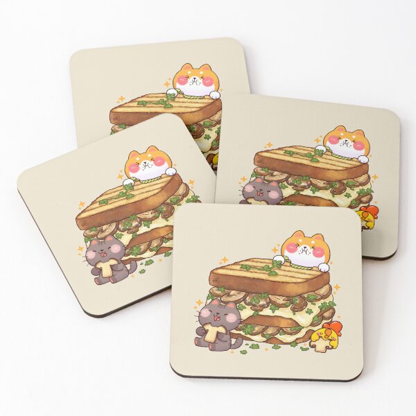 Item preview, Cute Mushroom Sandwich with Tiny Animal Friends designed and sold by NasDoodleArt.