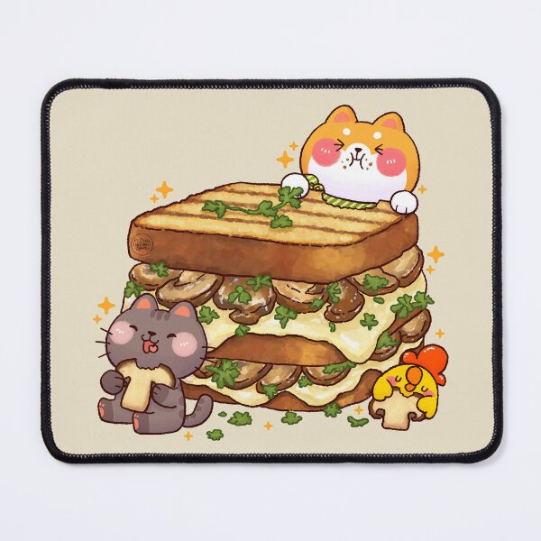 Item preview, Cute Mushroom Sandwich with Tiny Animal Friends designed and sold by NasDoodleArt.