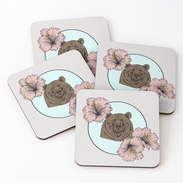 Item preview, Minimalistic bear with flowers designed and sold by Pamelarts.
