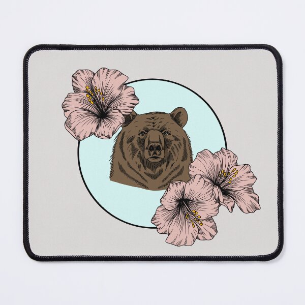 Item preview, Minimalistic bear with flowers designed and sold by Pamelarts.