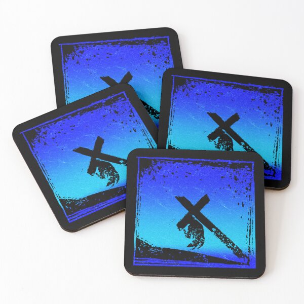 Item preview, Abstract Jesus Carrying Cross on Mount Calvary | Good Friday Easter Art | John 19:17 | blue designed and sold by ZechJohnRB.