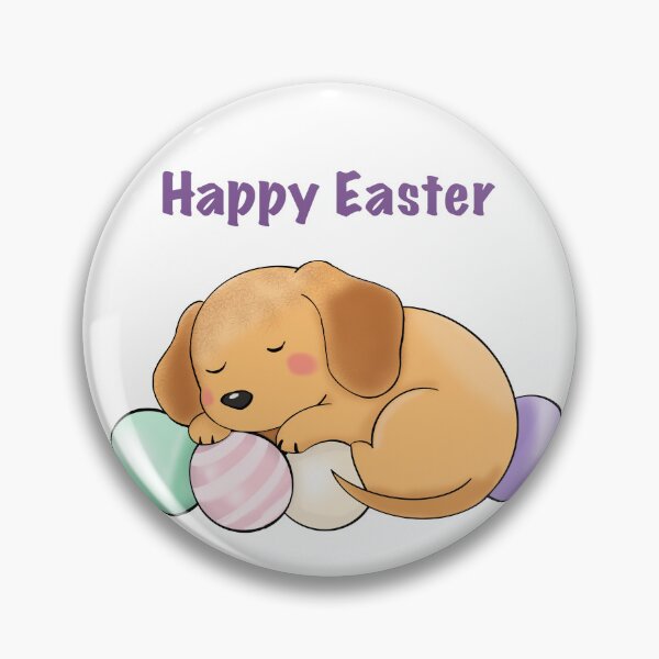 Item preview, Happy Easter Sleeping Dachshund on Pastel Eggs designed and sold by iPrintPaws.