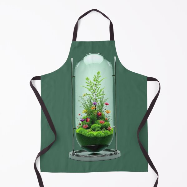 Item preview, The Glowing Biosphere – Crystal Capsule with Emerald Moss and Neon Flora designed and sold by GreenDreamArt.