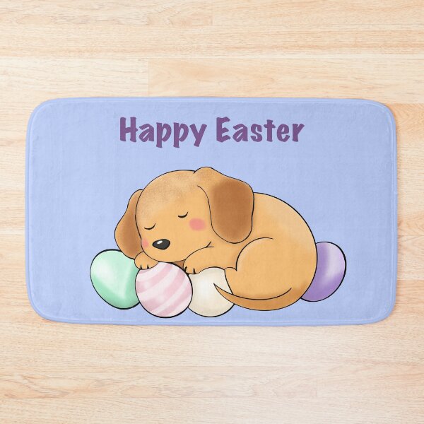 Item preview, Happy Easter Sleeping Dachshund on Pastel Eggs designed and sold by iPrintPaws.
