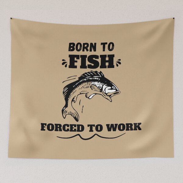 Item preview, Born To Fish Forced To Work Funny Fishing Shirt Fisherman Gift Angler Quote designed and sold by Negisandeep studio.