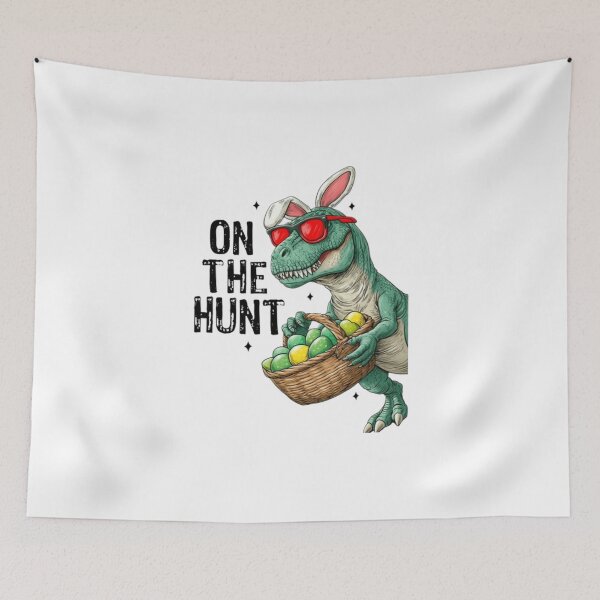Item preview, On The Hunt T-rex Happy Easter designed and sold by Thread&Fable.