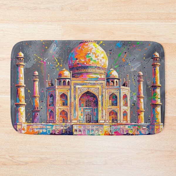 Item preview, Taj Mahal Abstract Splatter Art – Colourful Modern Painting Design designed and sold by Printpix.